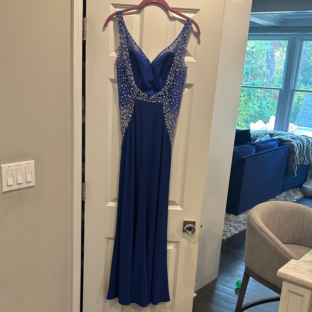 Jovani Elegant Blue Evening Gown worn once in perfect condition - Picture 10 of 13